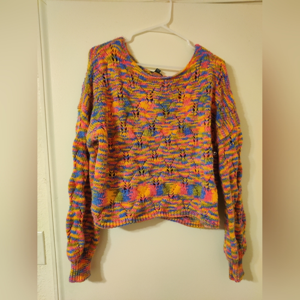 Multi color crop sweater